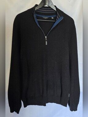 Ted Baker London Men's Textured Quarter Zip Tunnel Sweater